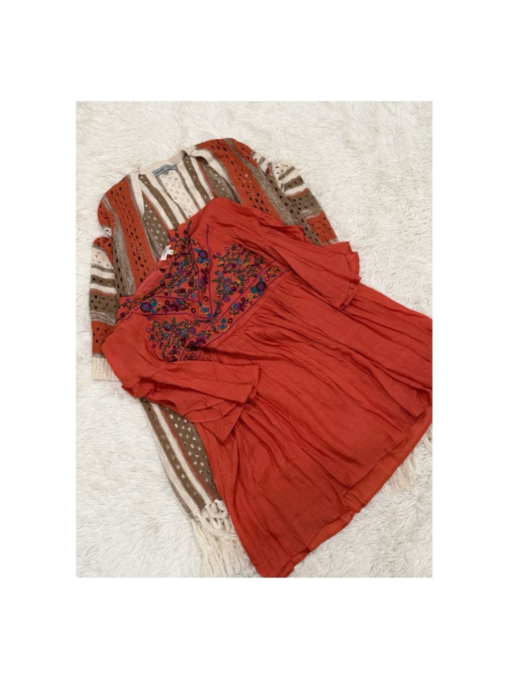 Umgee Orange Boho Bliss Embroidered Tunic Top Size L (NWOT) - Picture 7 of 7